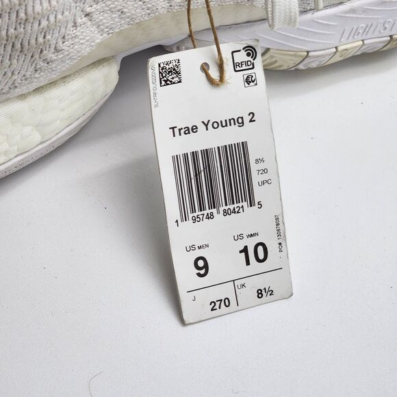 Adidas Trae Young 2.0 White Bash Basketball Sneakers Men's Size 9 NWT - Picture 9 of 12